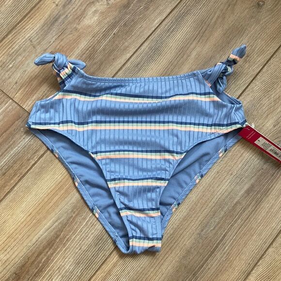 Xhilaration Other - NWT Xhilaration Women’s Blue Striped High Waist Bikini Bottom Swim suit Size S